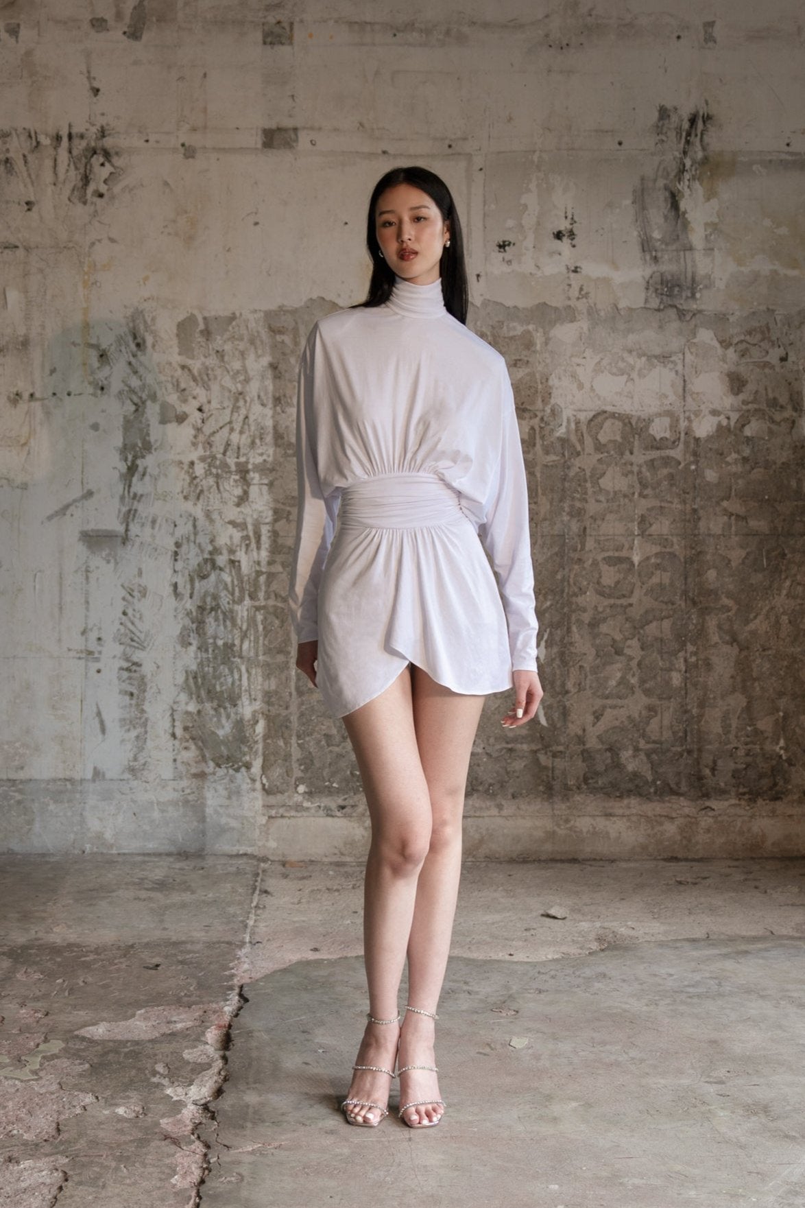 PARIS 25° - 002 Turtleneck Jersey Mini Dress