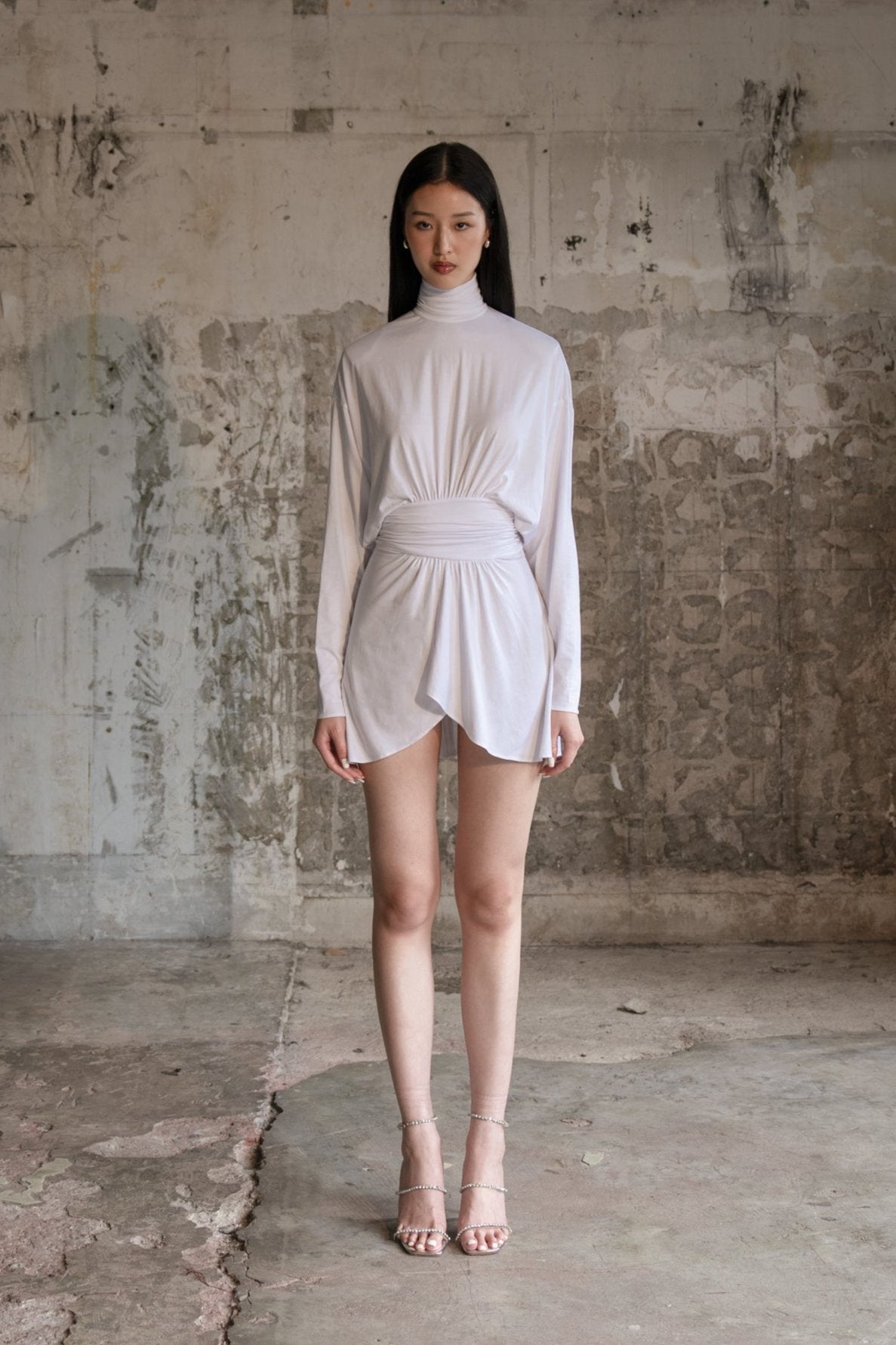 PARIS 25° - 002 Turtleneck Jersey Mini Dress